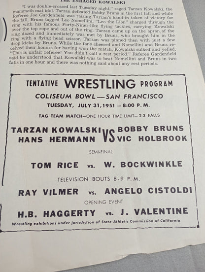 West Coast WRESTLING NEWS(1951.7.31)
