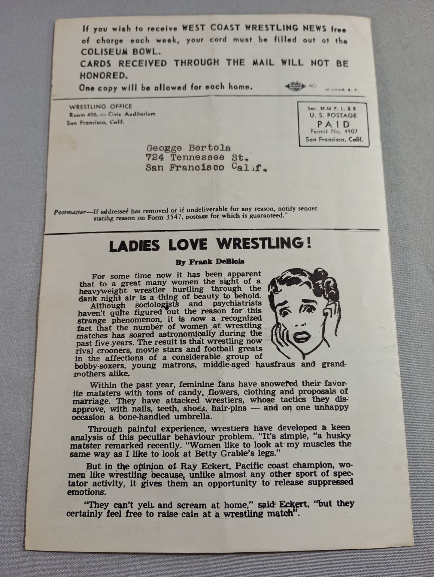 West Coast WRESTLING NEWS(1950.6.20)