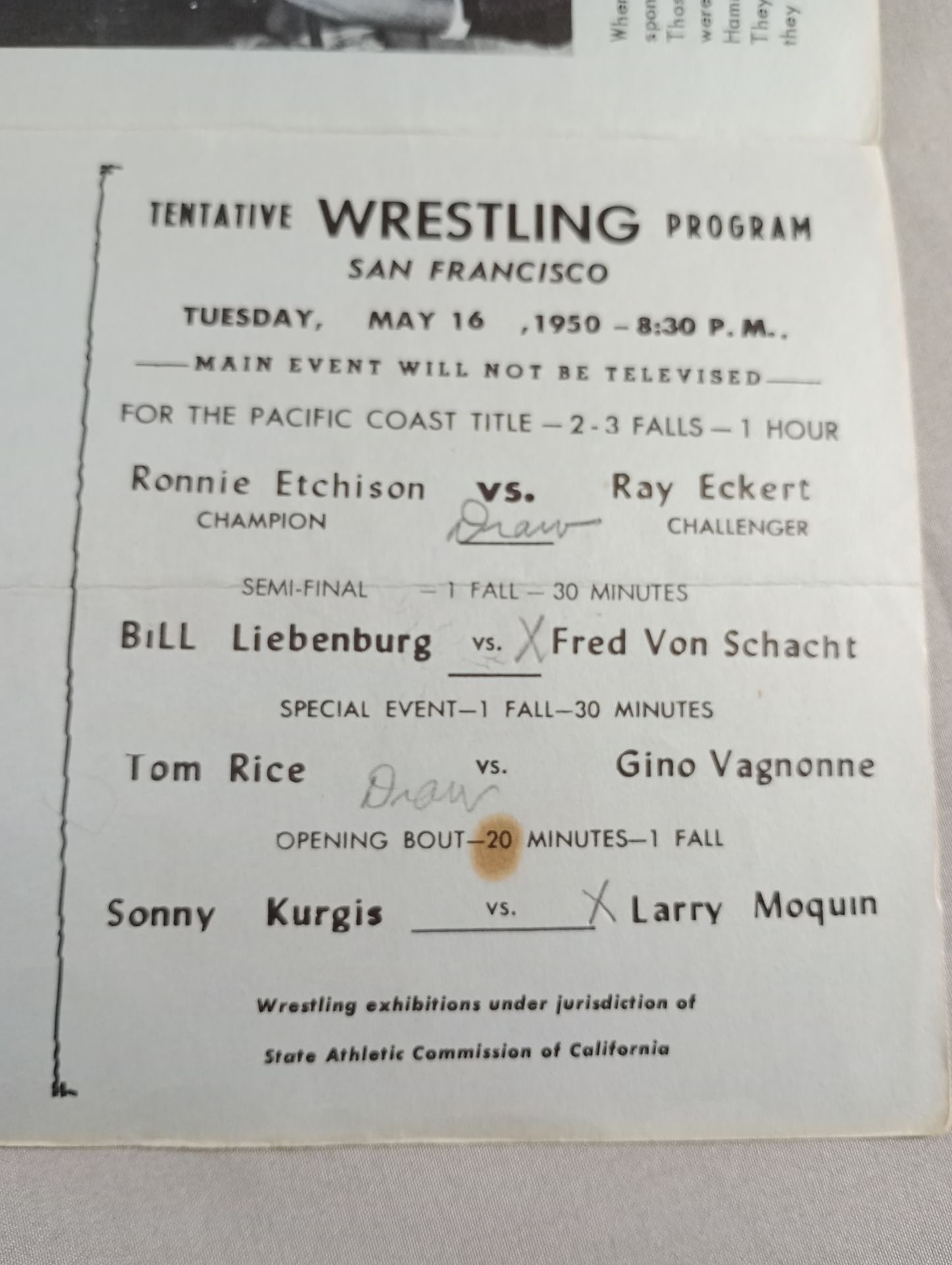 West Coast WRESTLING NEWS(1950.5.16)
