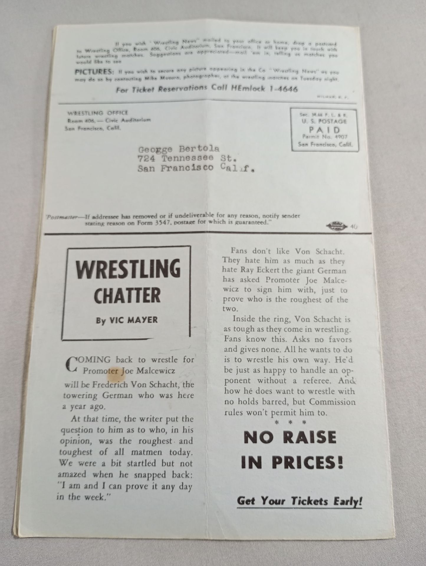 West Coast WRESTLING NEWS(1950.5.16)