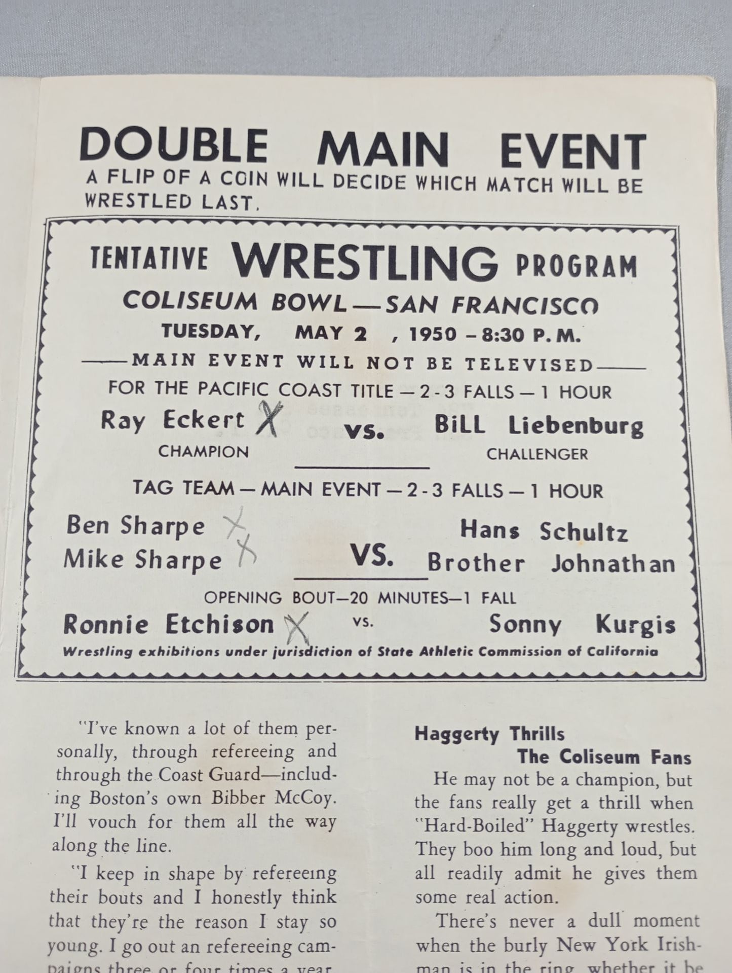 West Coast WRESTLING NEWS(1950.5.2)
