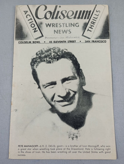 Coliseum WRESTLING NEWS(1949.4.5)