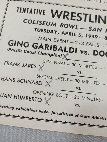 Coliseum WRESTLING NEWS(1949.4.5)