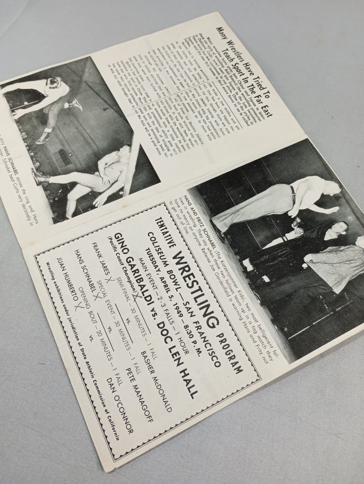 Coliseum WRESTLING NEWS(1949.4.5)