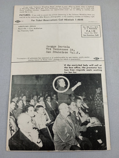 Coliseum WRESTLING NEWS(1949.4.5)