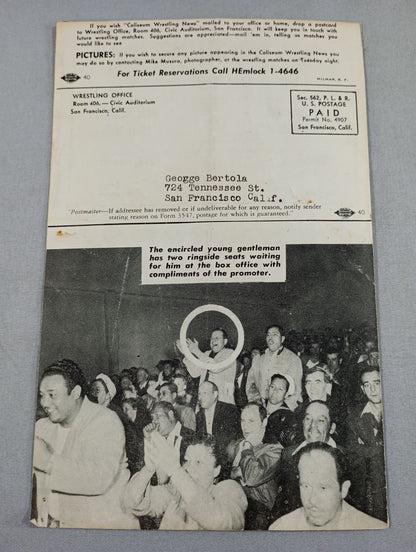 Coliseum WRESTLING NEWS(1949.4.19)