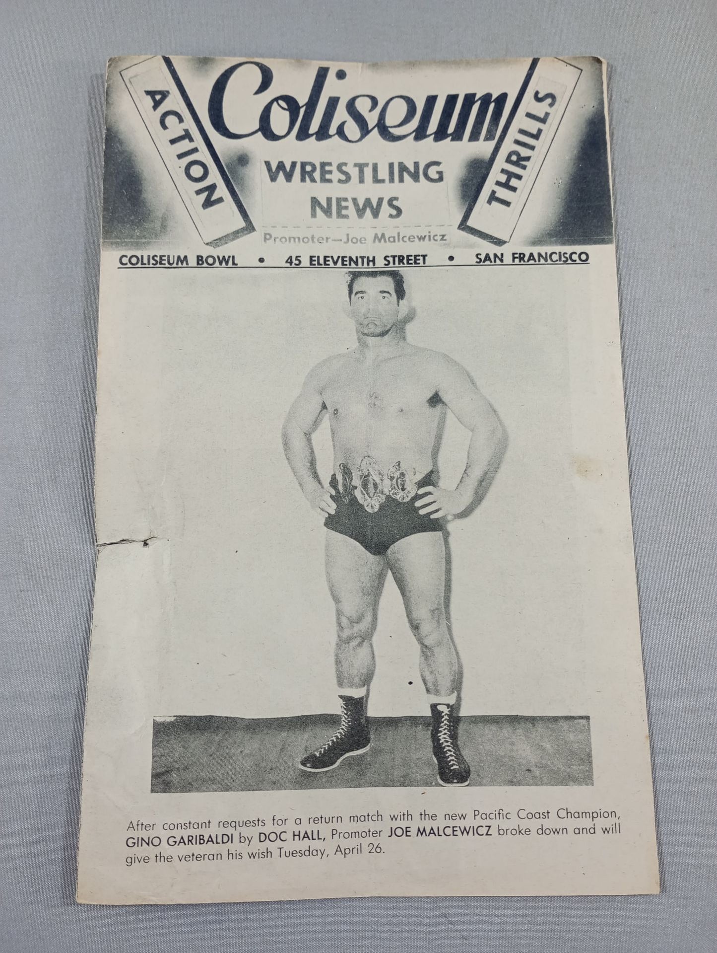 Coliseum WRESTLING NEWS(1949.4.26)