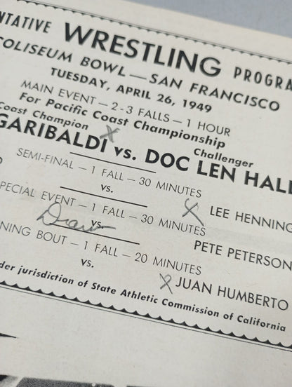 Coliseum WRESTLING NEWS(1949.4.26)