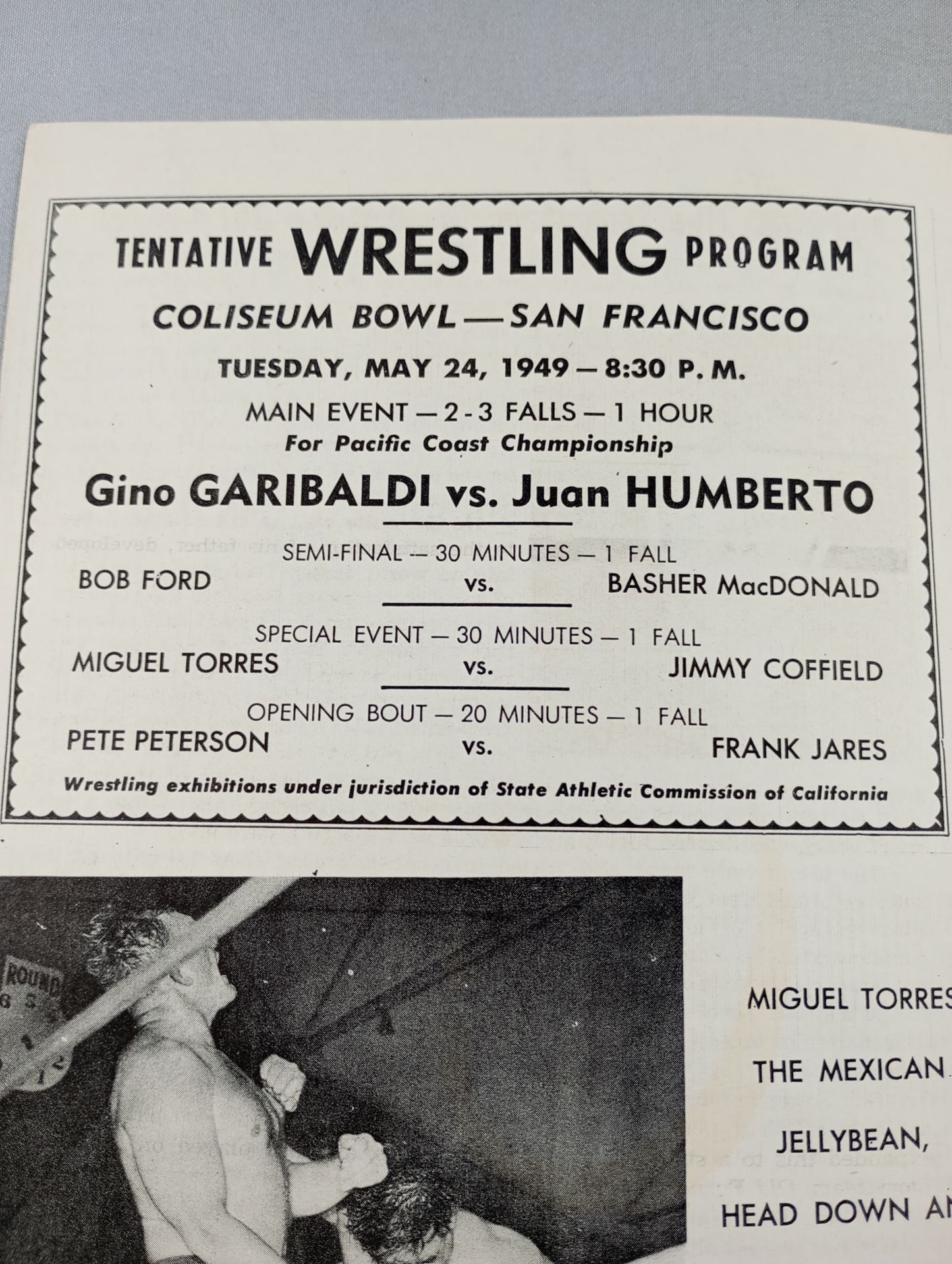 Coliseum WRESTLING NEWS(1949.5.24)