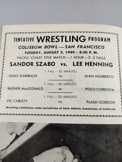 Coliseum WRESTLING NEWS(1949.8.2)