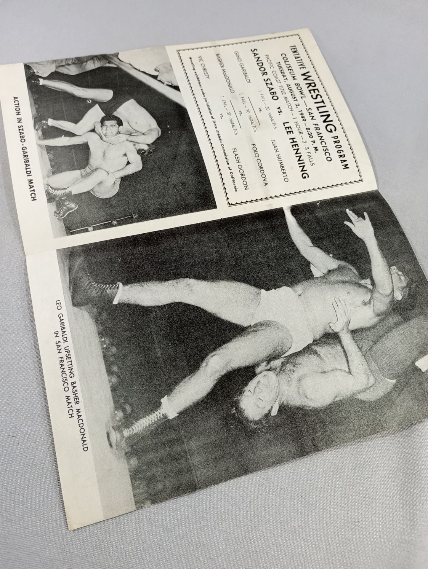Coliseum WRESTLING NEWS(1949.8.2)