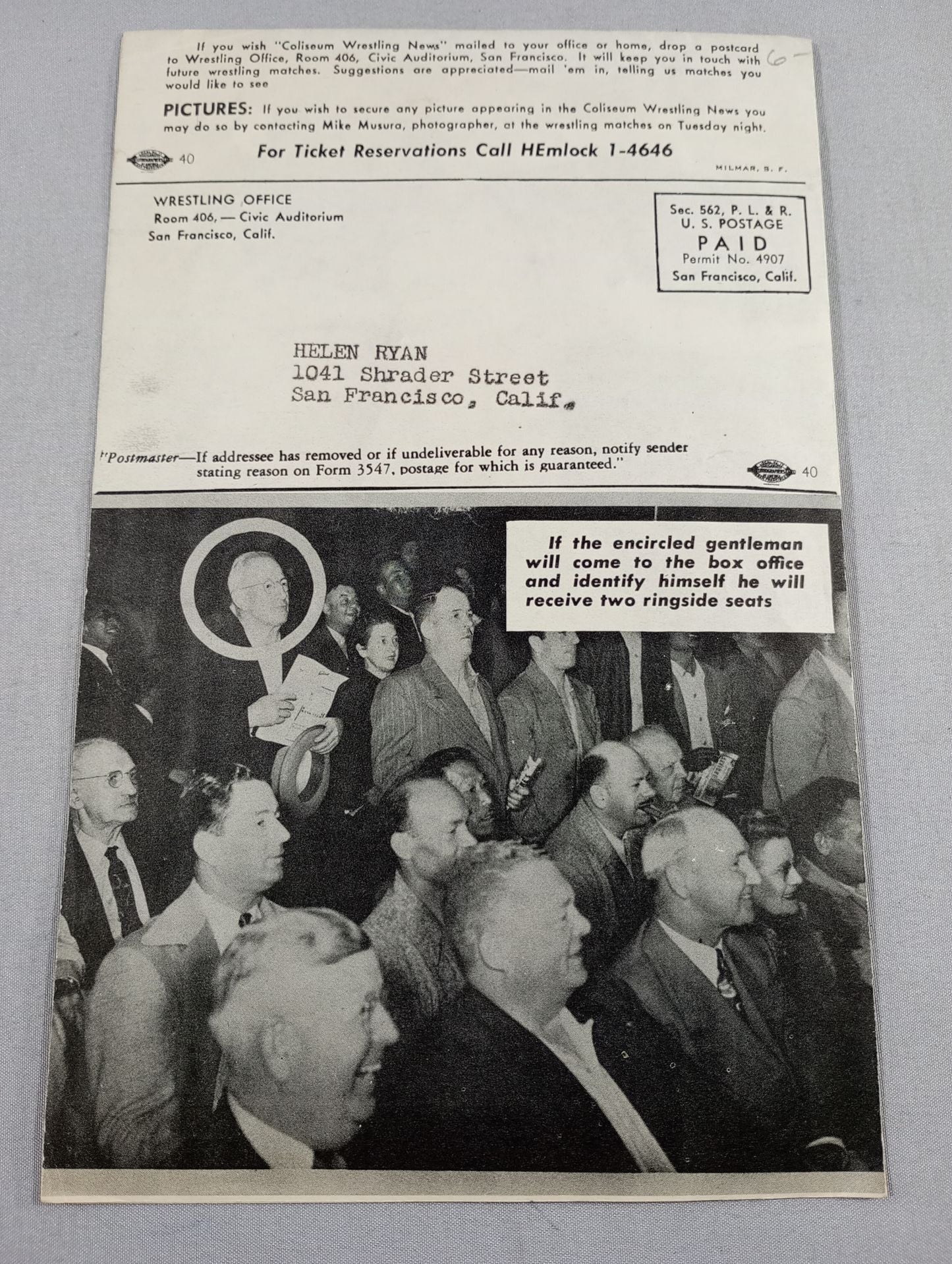 Coliseum WRESTLING NEWS(1949.8.2)