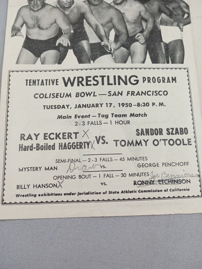 Coliseum WRESTLING NEWS(1950.1.17)