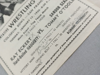 Coliseum WRESTLING NEWS(1950.1.17)