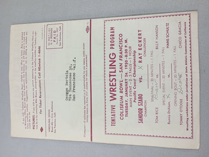 Coliseum WRESTLING NEWS(1950.1.24)