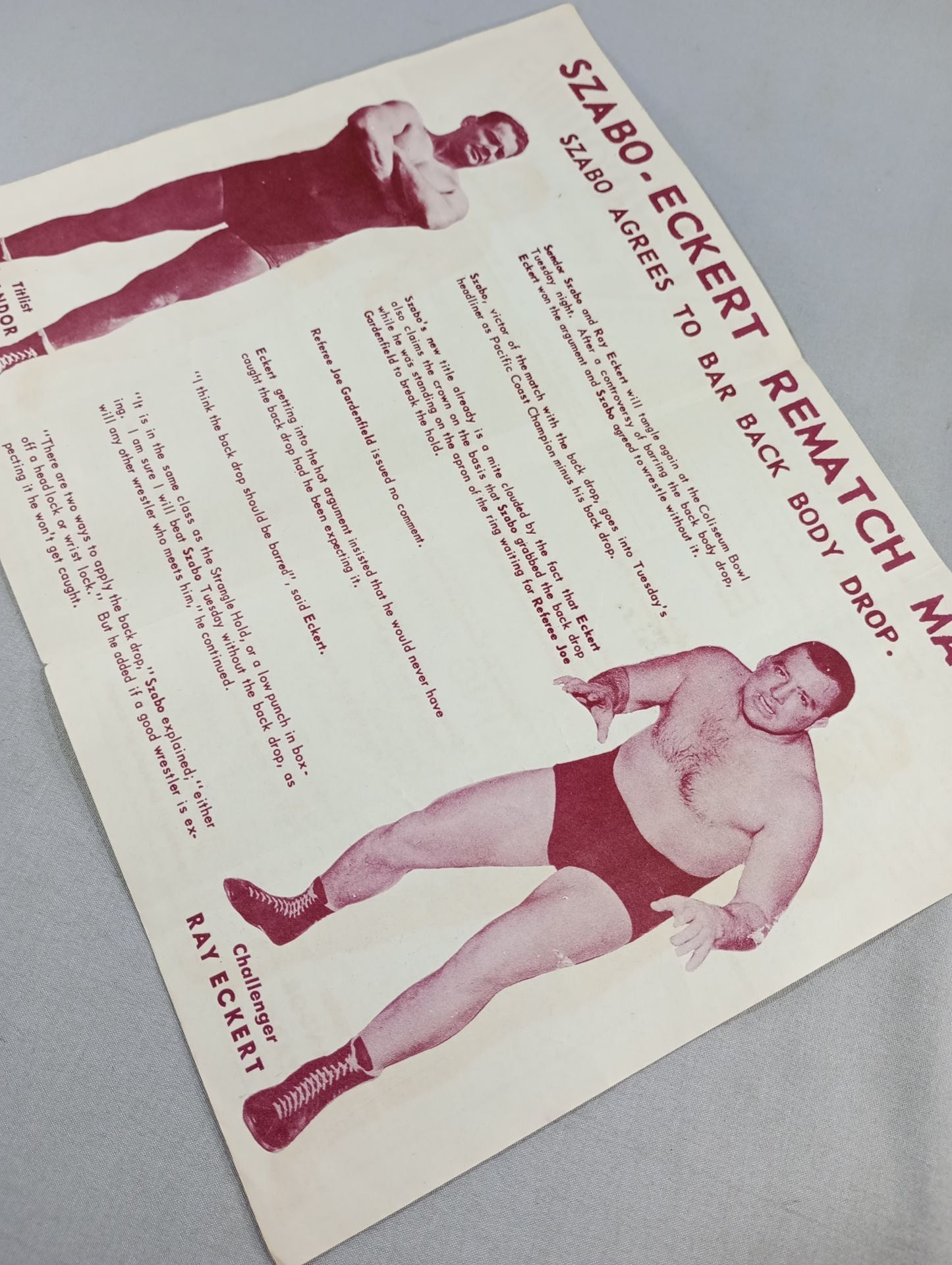 Coliseum WRESTLING NEWS(1950.1.24)