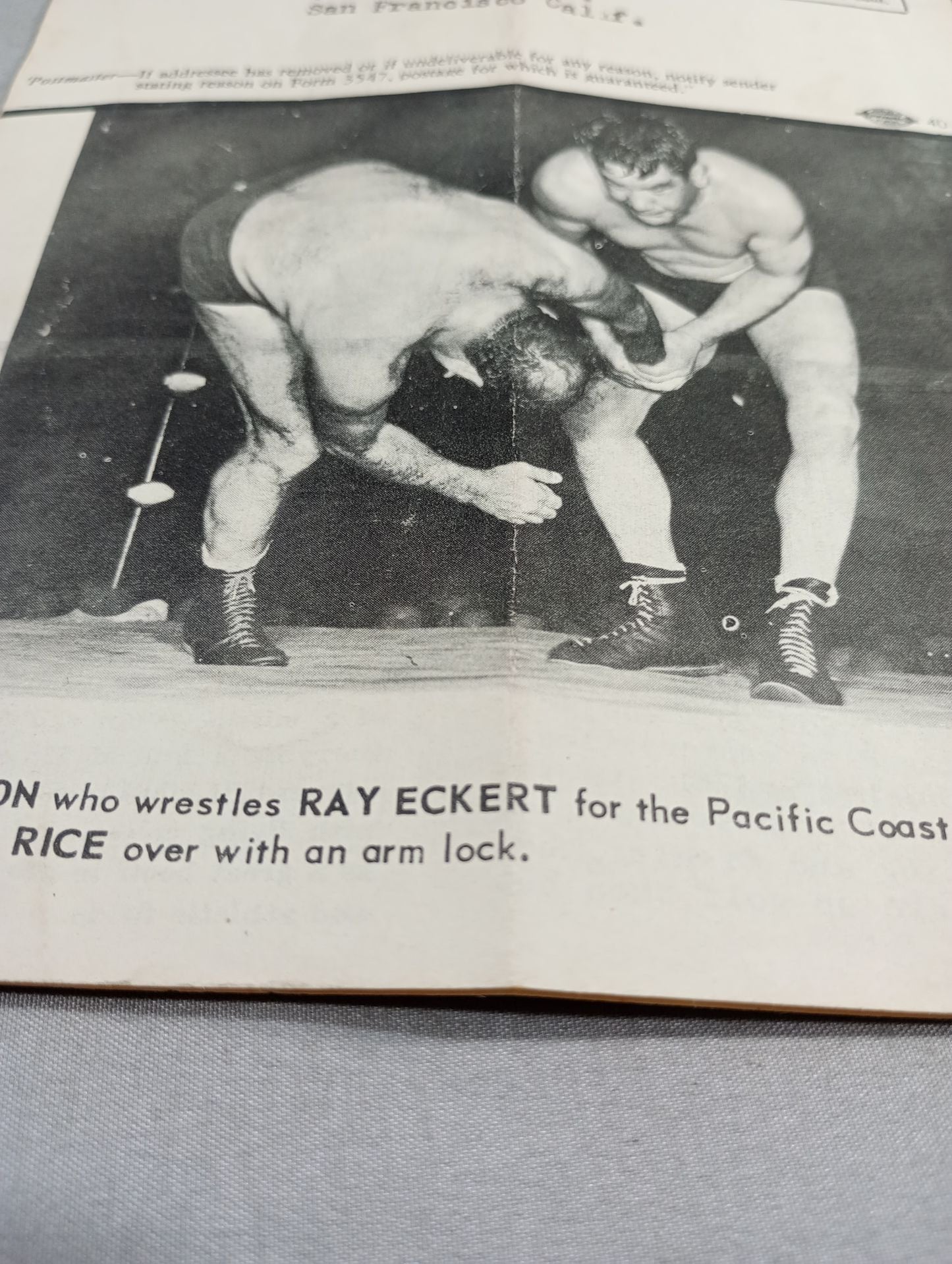 Coliseum WRESTLING NEWS(1950.1.31)