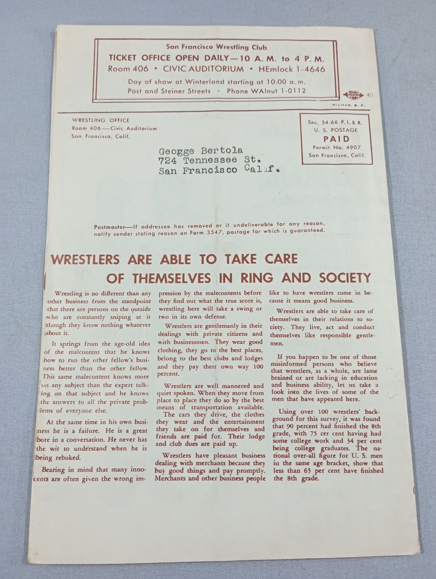 West Coast WRESTLING NEWS(1950.11.21)