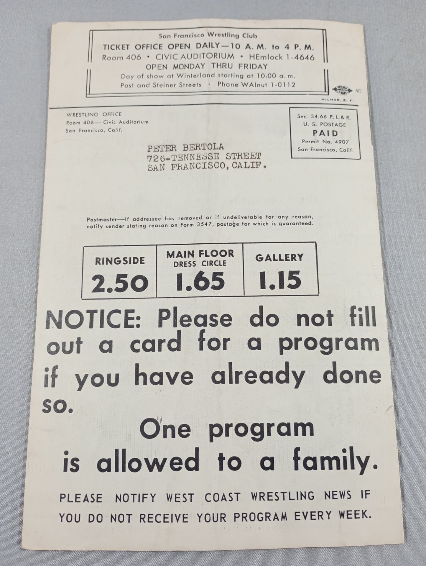 West Coast WRESTLING NEWS(1950.12.5)