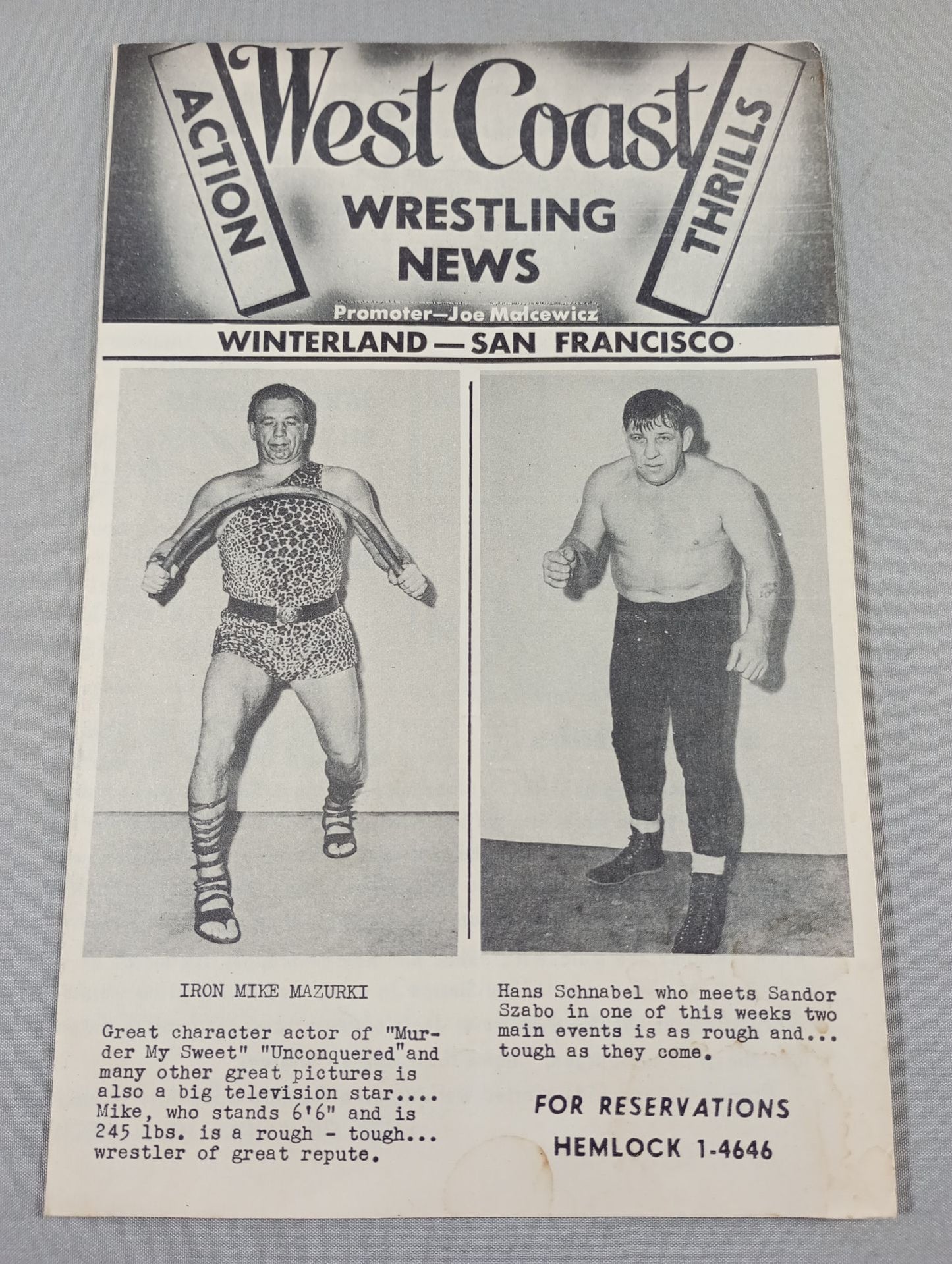 West Coast WRESTLING NEWS(1951.1.16)