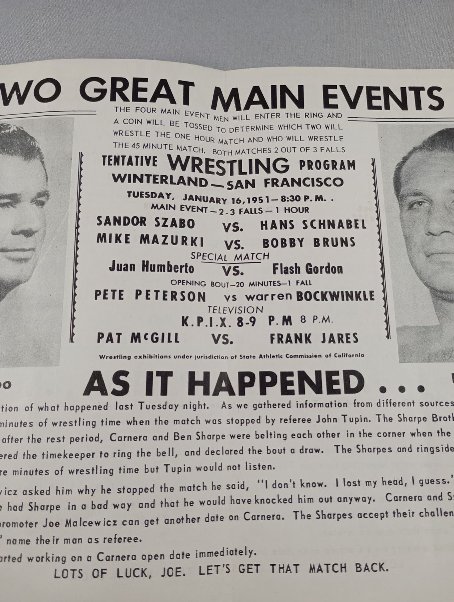 West Coast WRESTLING NEWS(1951.1.16)