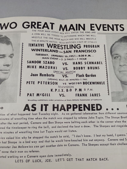West Coast WRESTLING NEWS(1951.1.16)