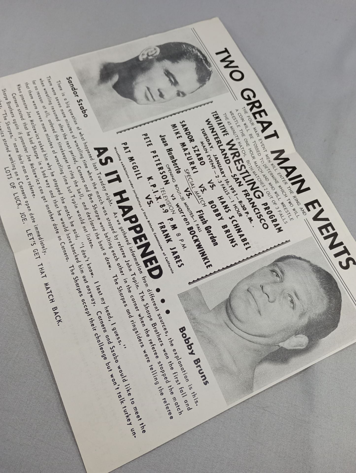 West Coast WRESTLING NEWS(1951.1.16)