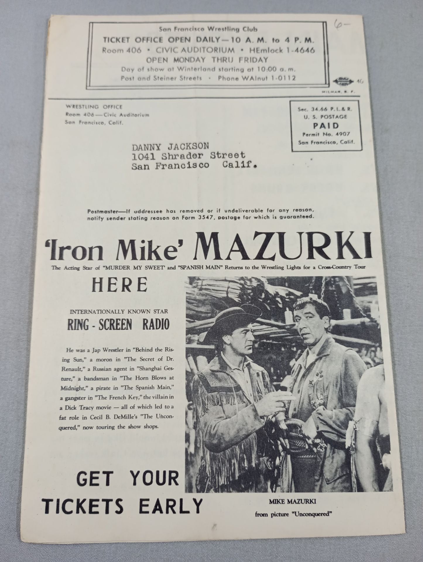 West Coast WRESTLING NEWS(1951.1.16)