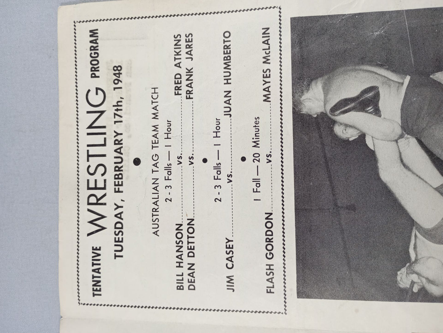 Coliseum WRESTLING NEWS(1948.2.17)