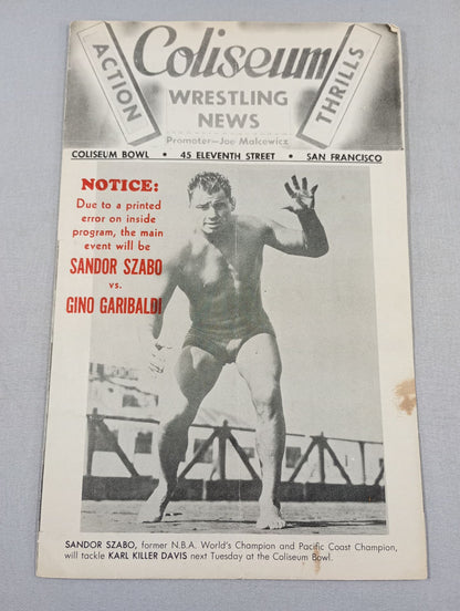 Coliseum WRESTLING NEWS(1949.7.19)