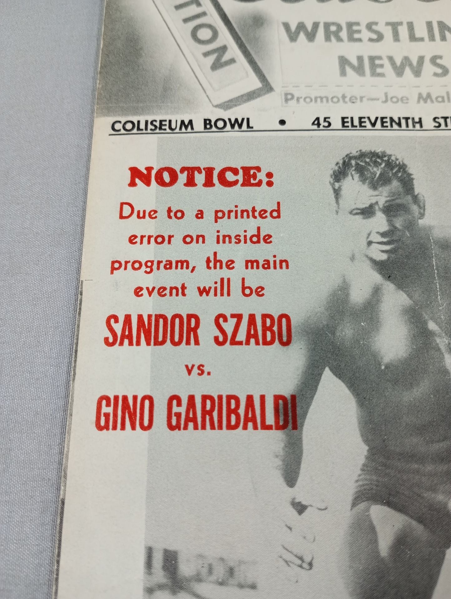 Coliseum WRESTLING NEWS(1949.7.19)