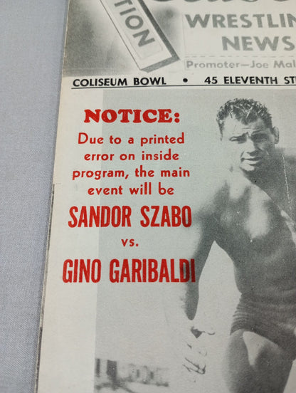 Coliseum WRESTLING NEWS(1949.7.19)