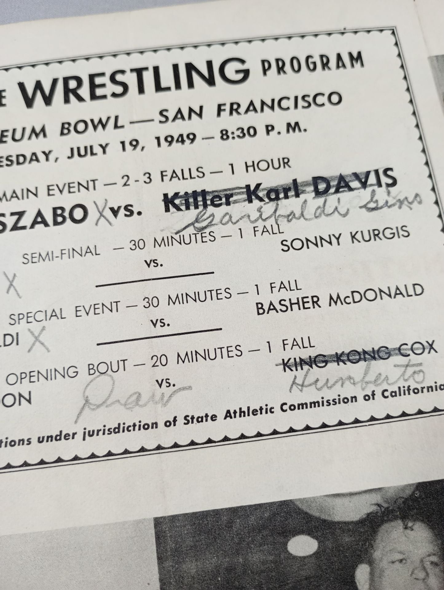 Coliseum WRESTLING NEWS(1949.7.19)