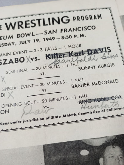 Coliseum WRESTLING NEWS(1949.7.19)