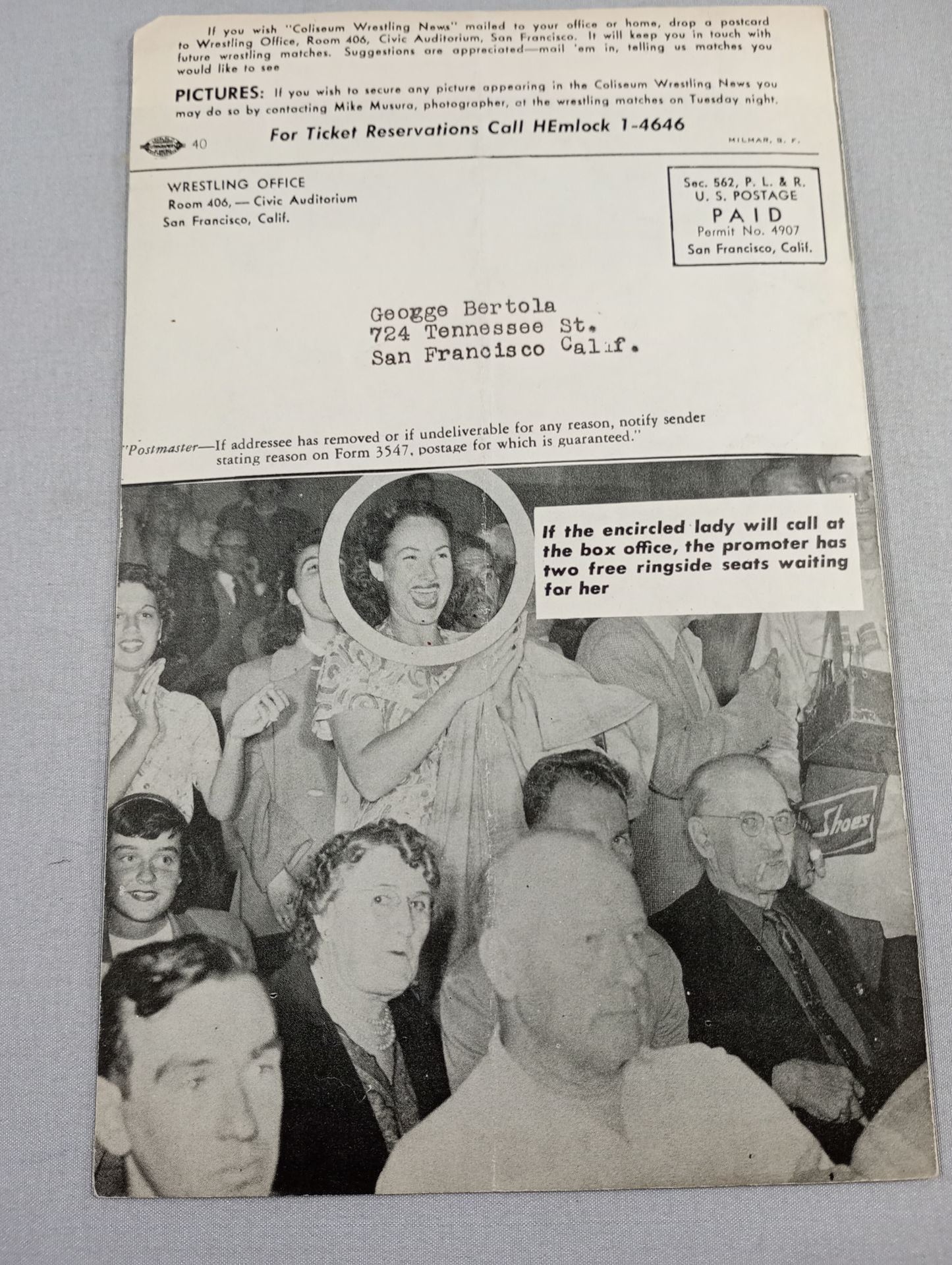 Coliseum WRESTLING NEWS(1949.7.19)