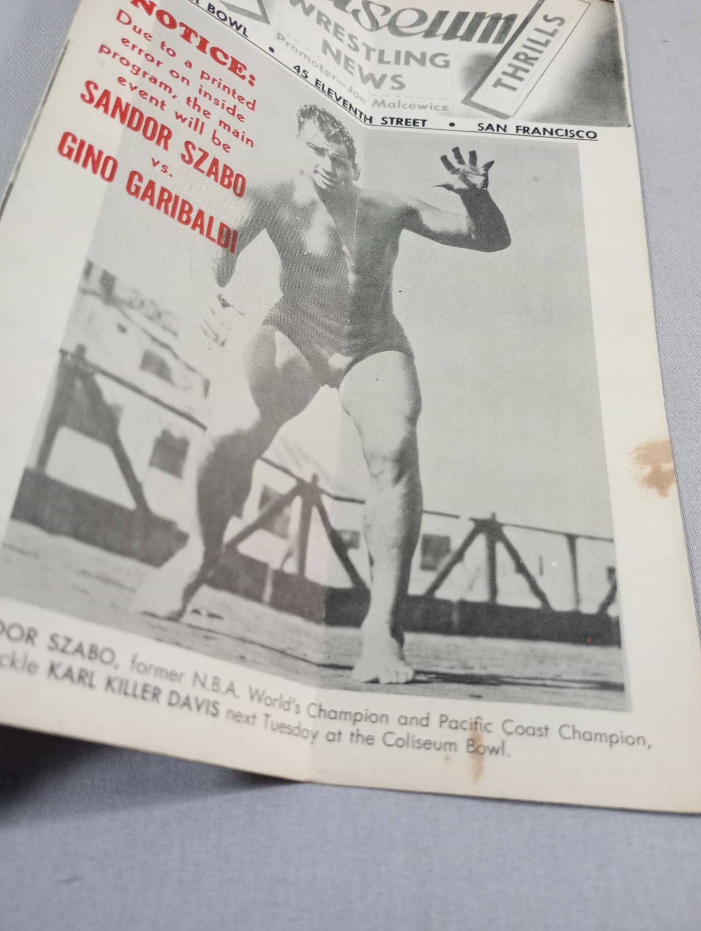 Coliseum WRESTLING NEWS(1949.7.19)
