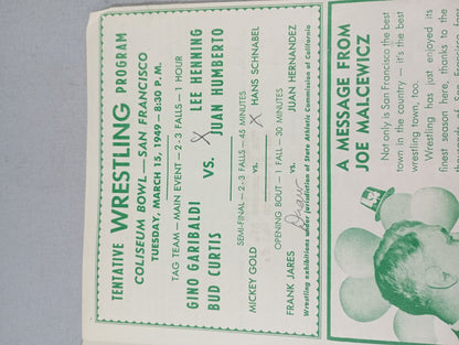 Coliseum WRESTLING NEWS(1949.3.15)