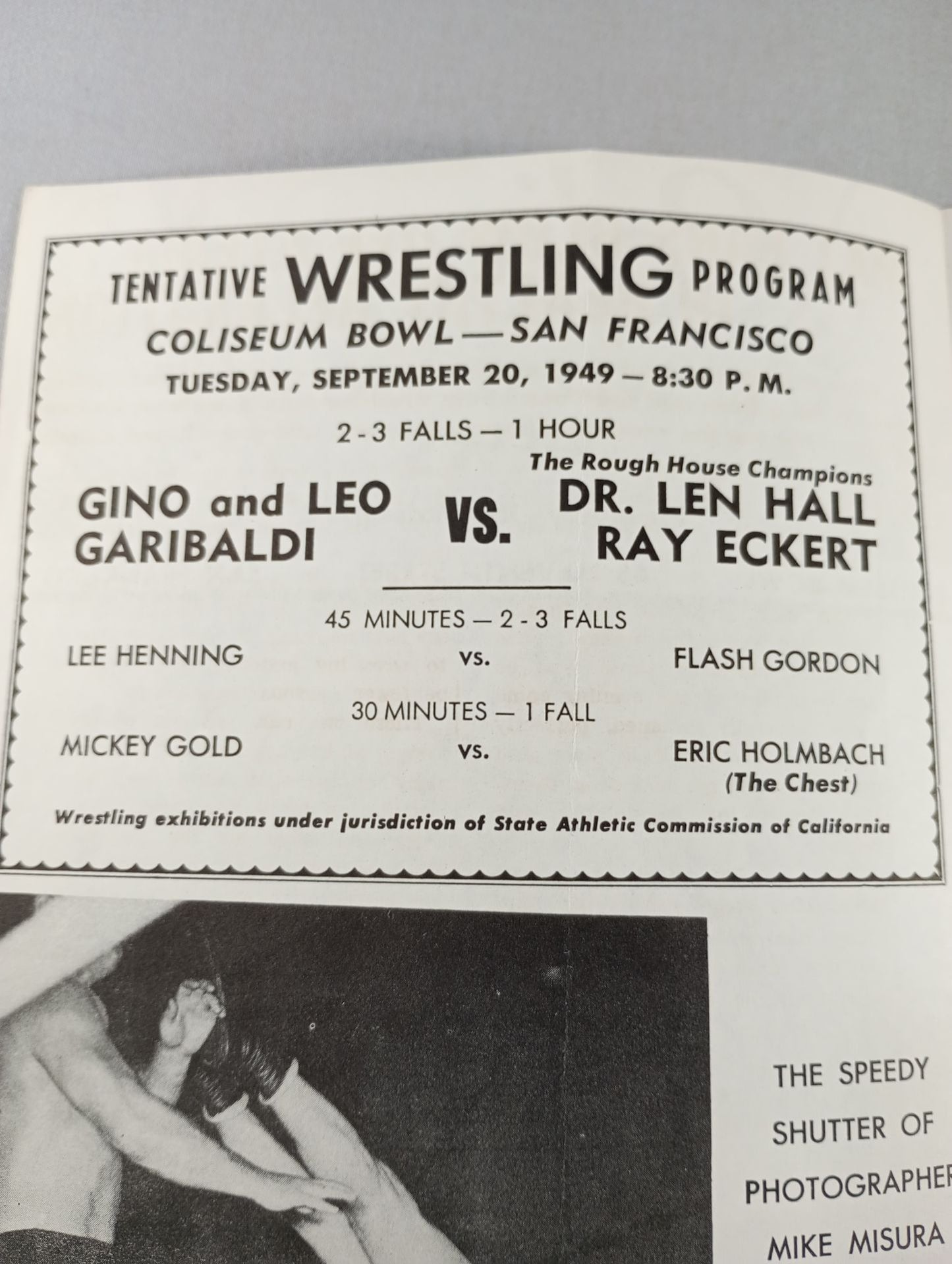 Coliseum WRESTLING NEWS(1949.9.20)