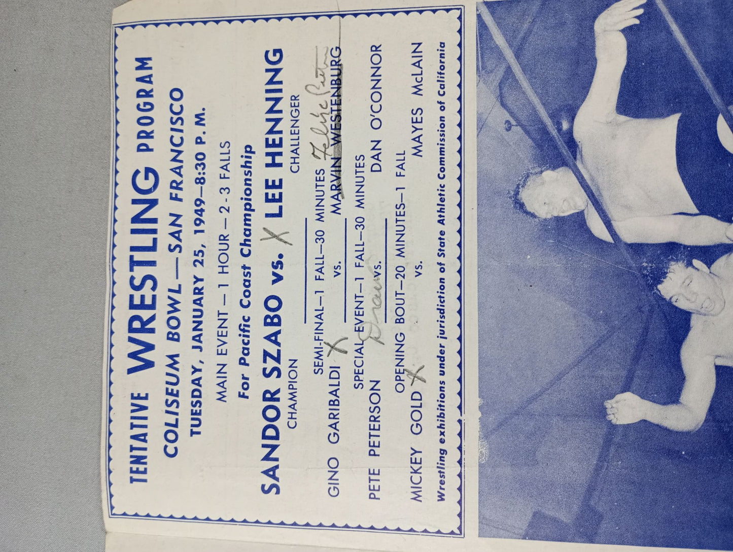 Coliseum WRESTLING NEWS(1949.1.25)