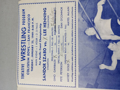 Coliseum WRESTLING NEWS(1949.1.25)
