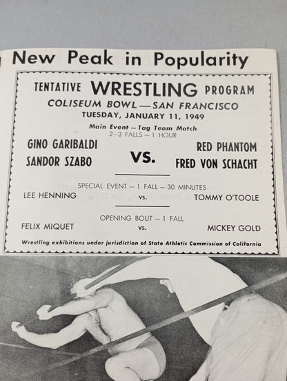 Coliseum WRESTLING NEWS(1949.1.11)
