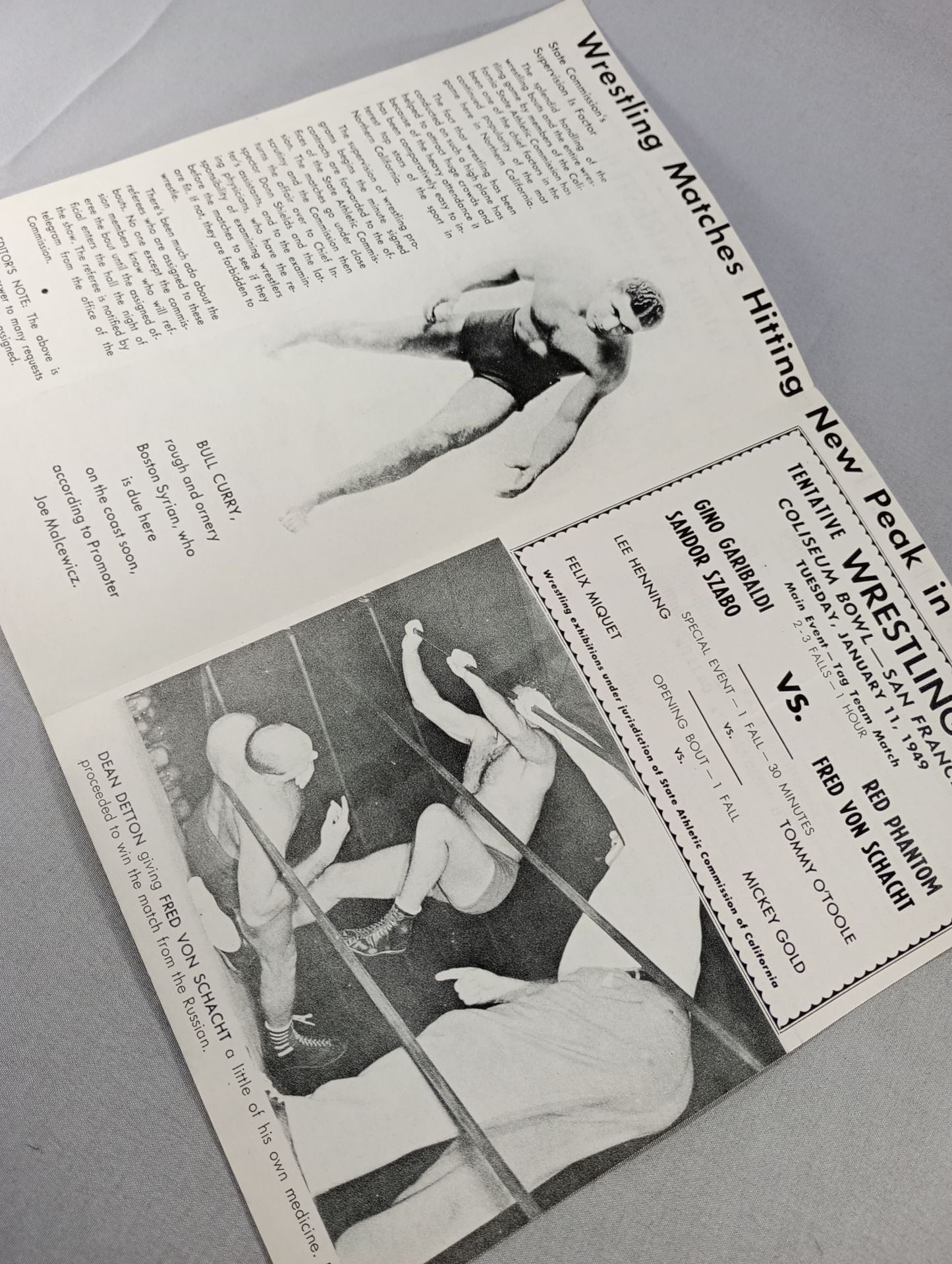 Coliseum WRESTLING NEWS(1949.1.11)