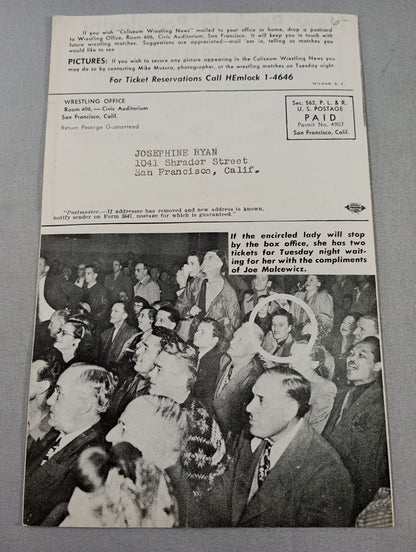 Coliseum WRESTLING NEWS(1949.1.11)