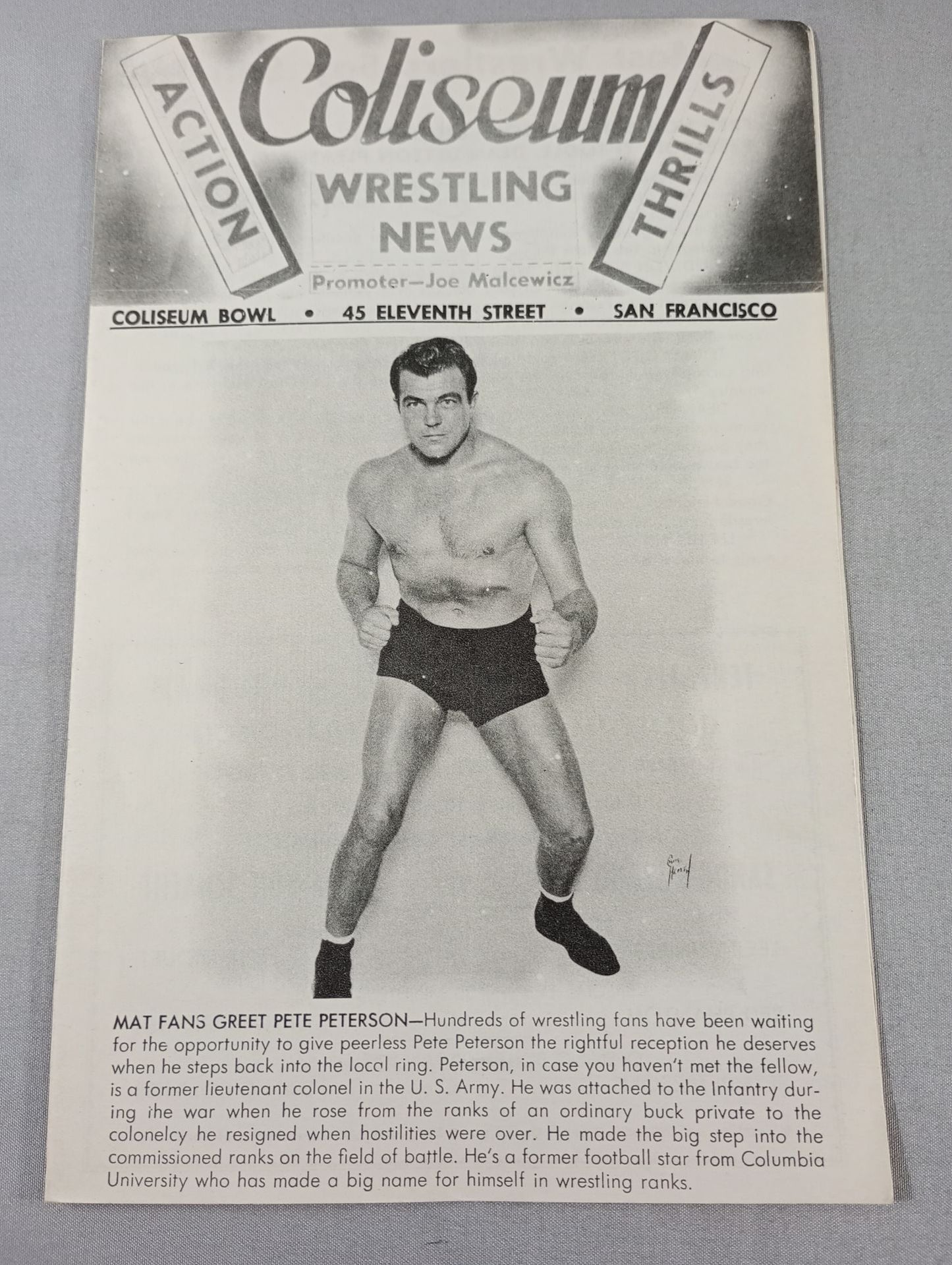 Coliseum WRESTLING NEWS(1949.1.18)