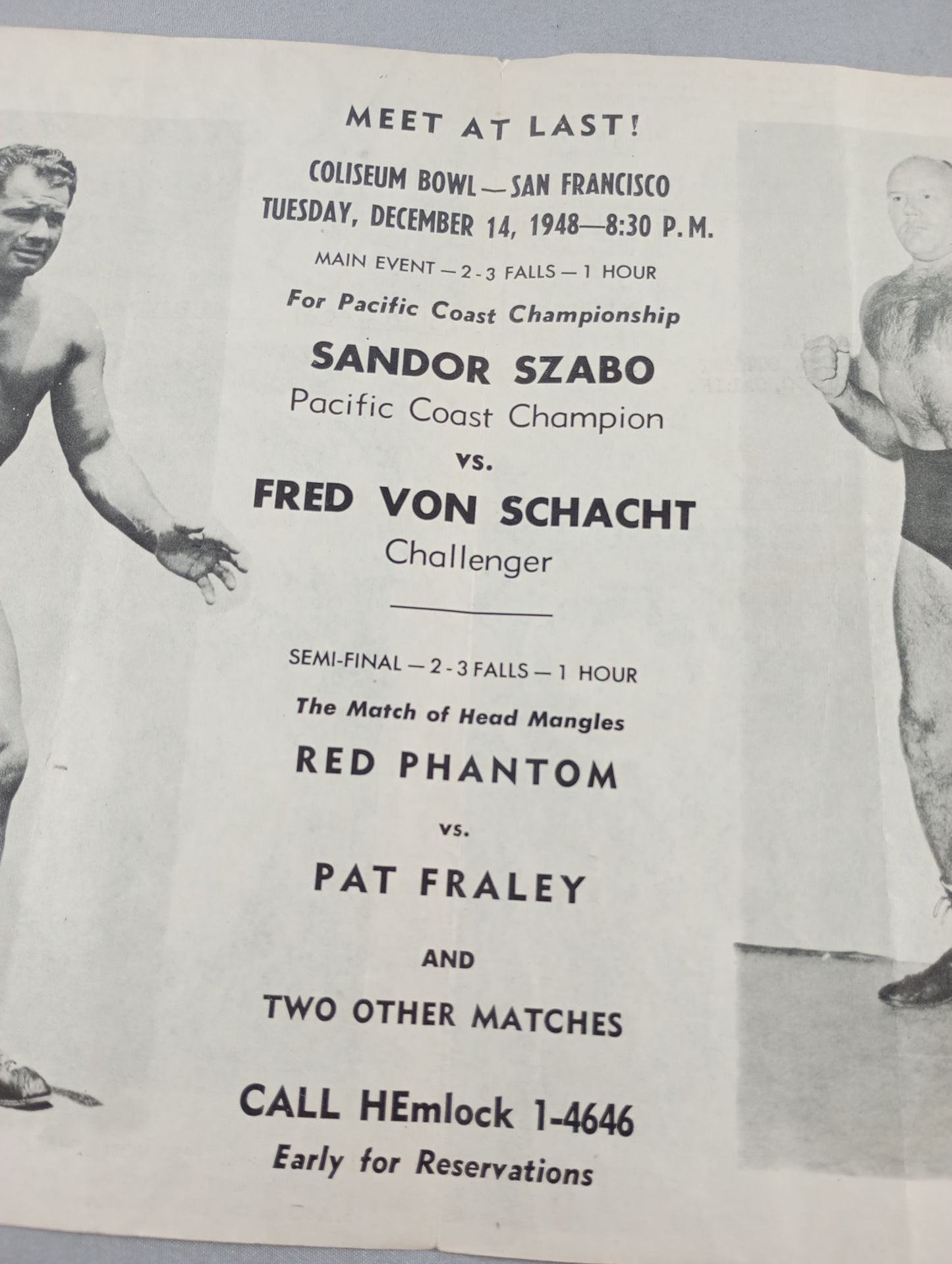 Coliseum WRESTLING NEWS(1948.12.14)