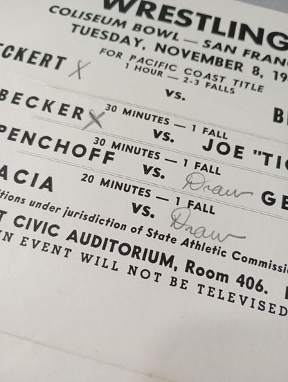 Coliseum WRESTLING NEWS(1949.11.8)