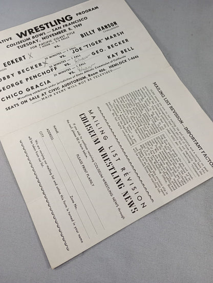 Coliseum WRESTLING NEWS(1949.11.8)
