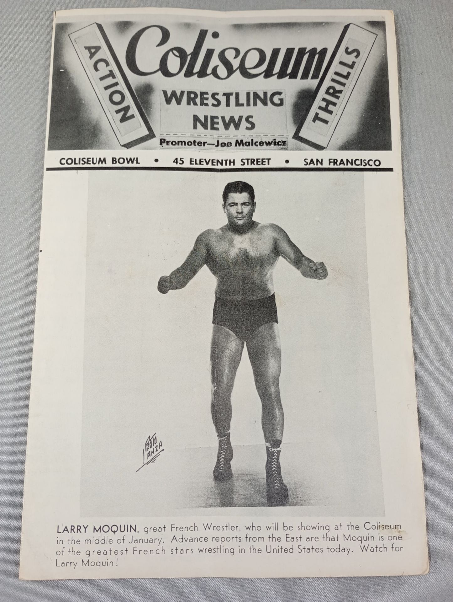 Coliseum WRESTLING NEWS(1950.1.3)