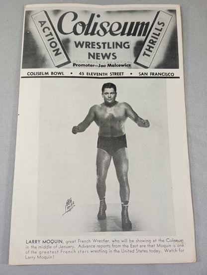 Coliseum WRESTLING NEWS(1950.1.3)