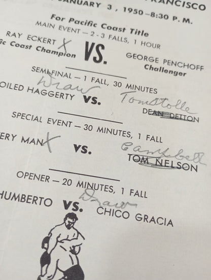 Coliseum WRESTLING NEWS(1950.1.3)